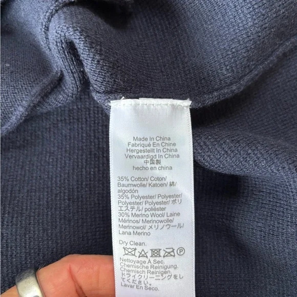 J. Crew Wool Blend Navy Sweater Blazer Coatigan Classic Preppy Career Small - Picture 9 of 10